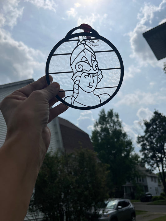 Minerva Wood on Glass Suncatcher