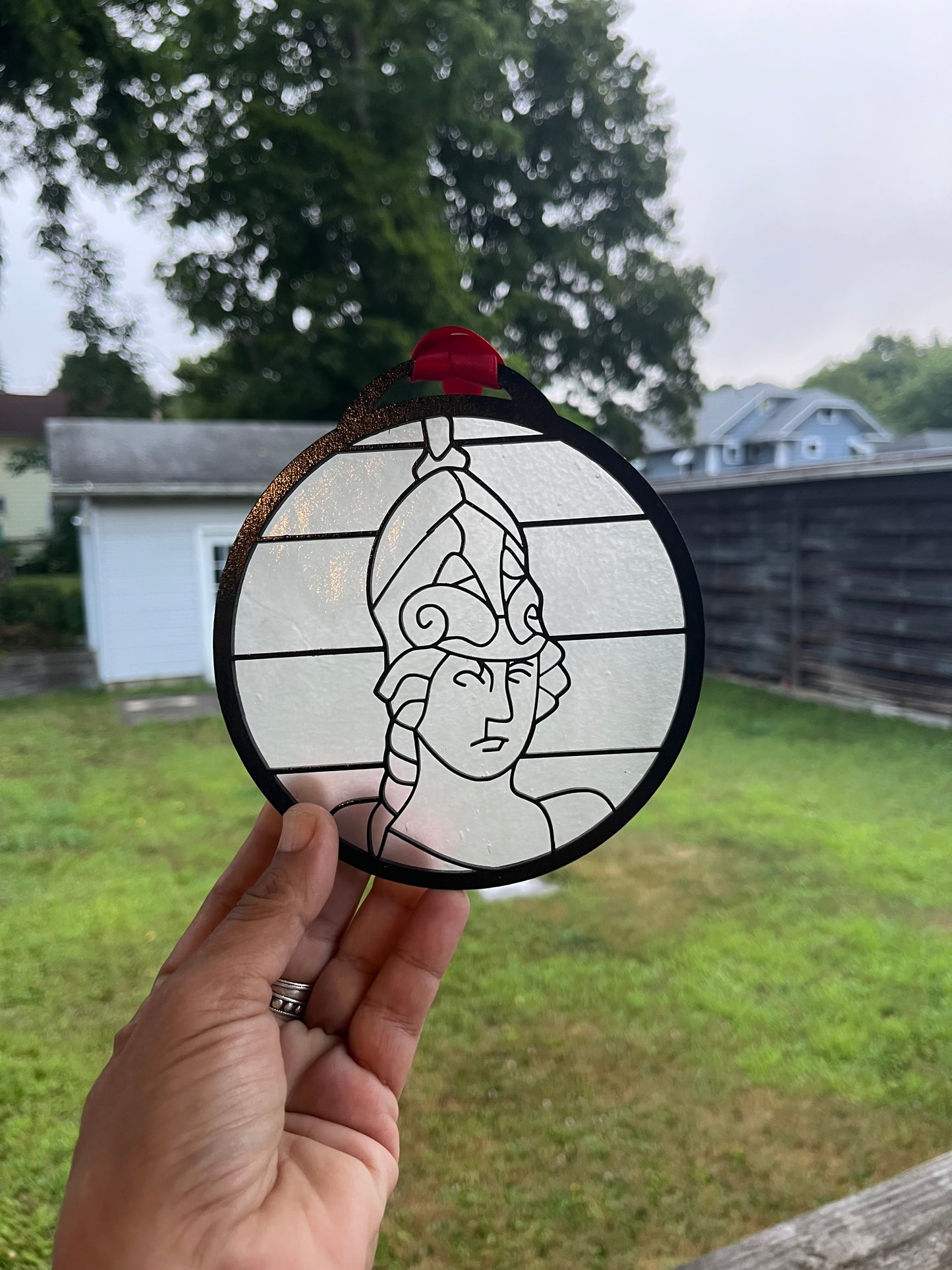 Minerva Wood on Glass Suncatcher