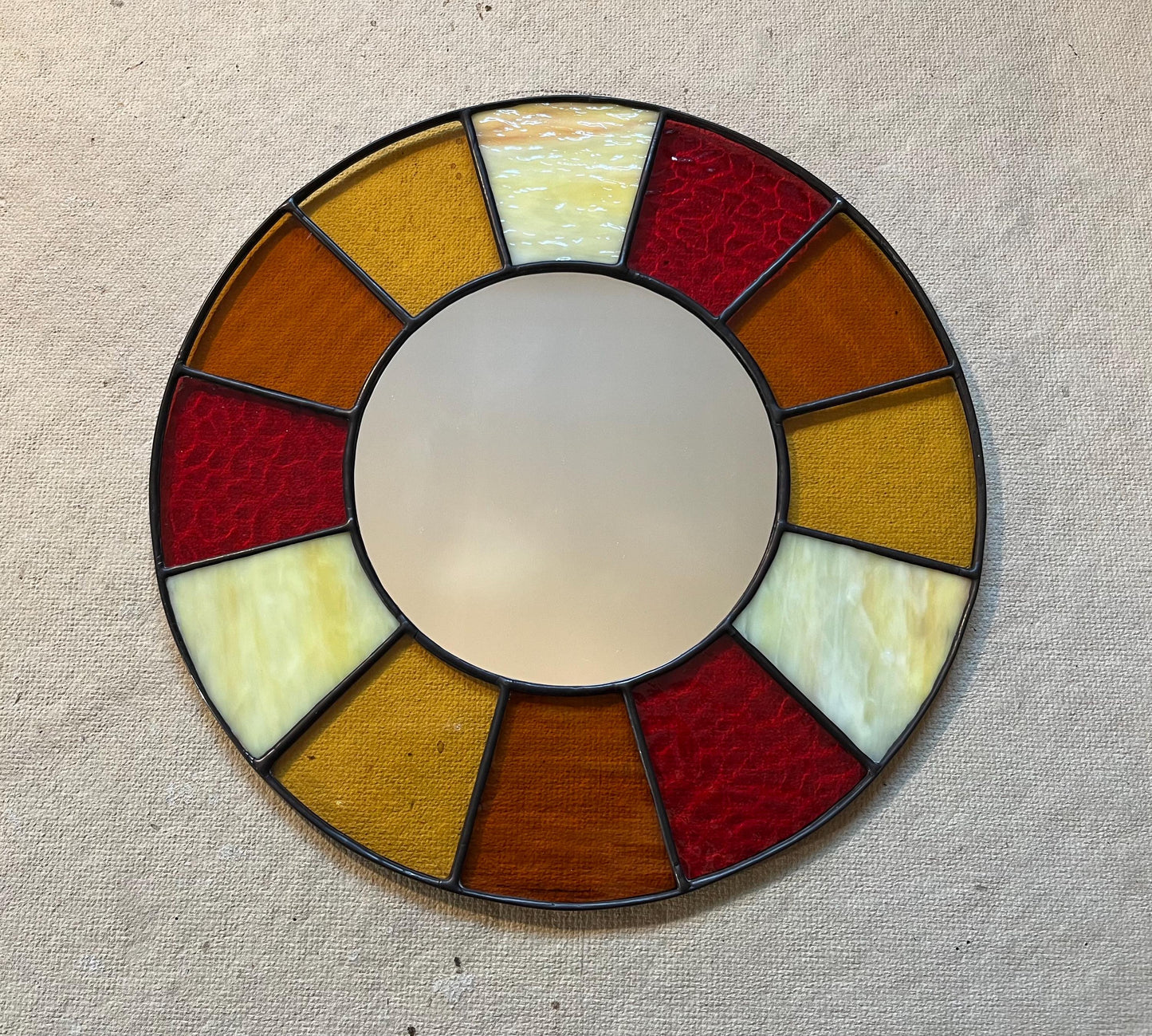 Stained Glass Mirror- Patchwork Warm Autumn