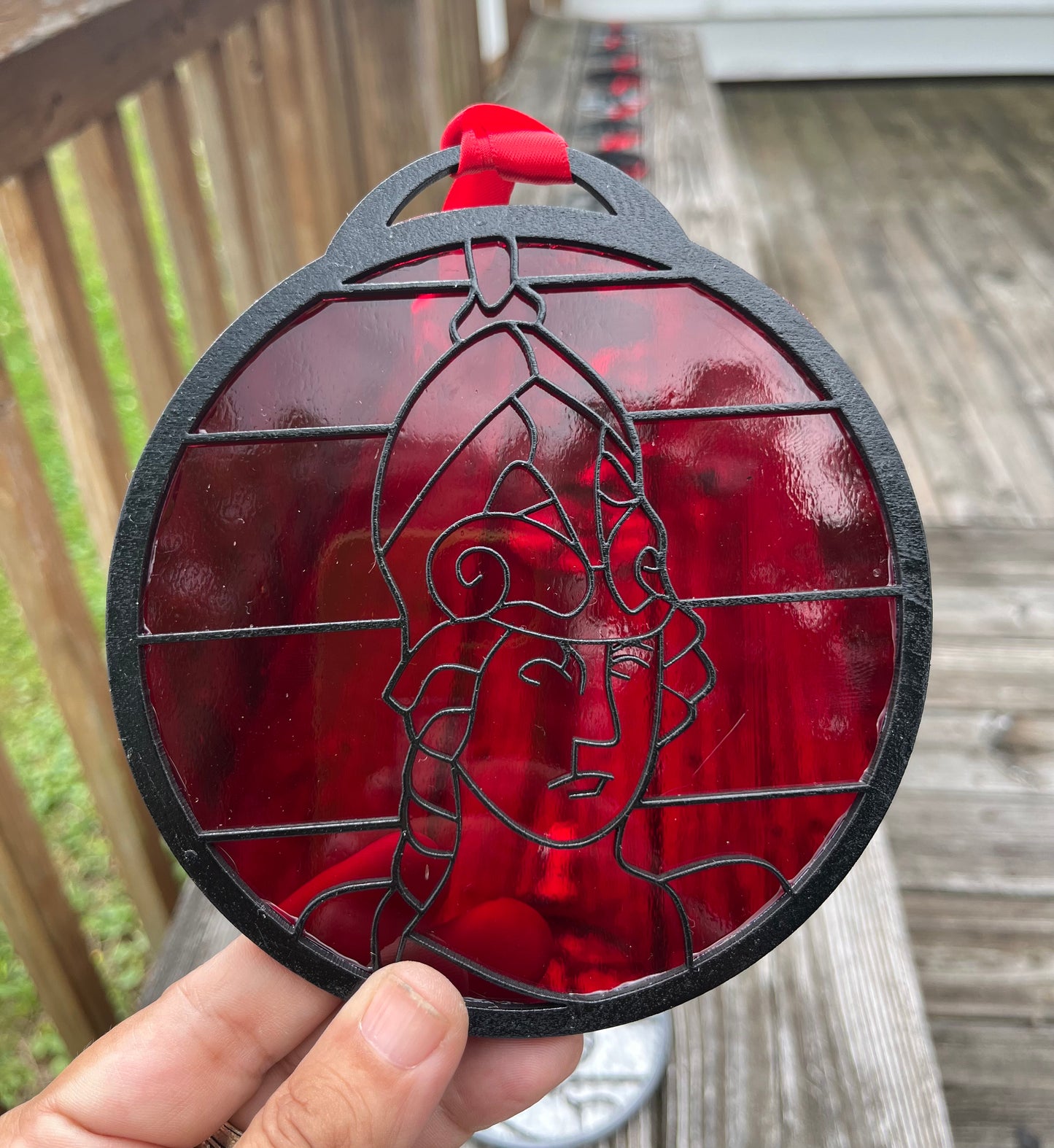 Minerva Wood on Glass Suncatcher