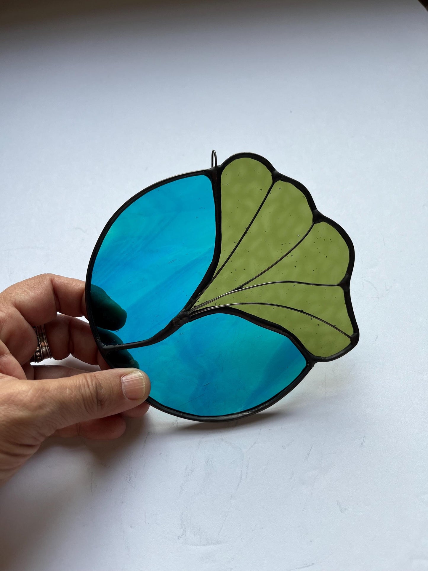 Stained Glass Ginkgo Leaf Suncatcher - Birmingham Southern College Series