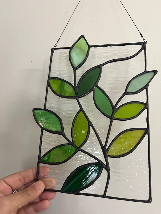 Stained Glass Leaf Panel