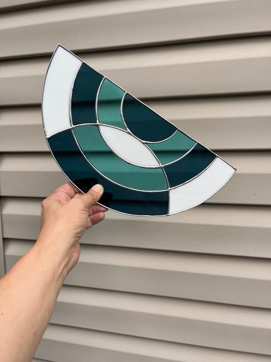 Stained Glass Geometric semicircle panel - New Minglewood 1