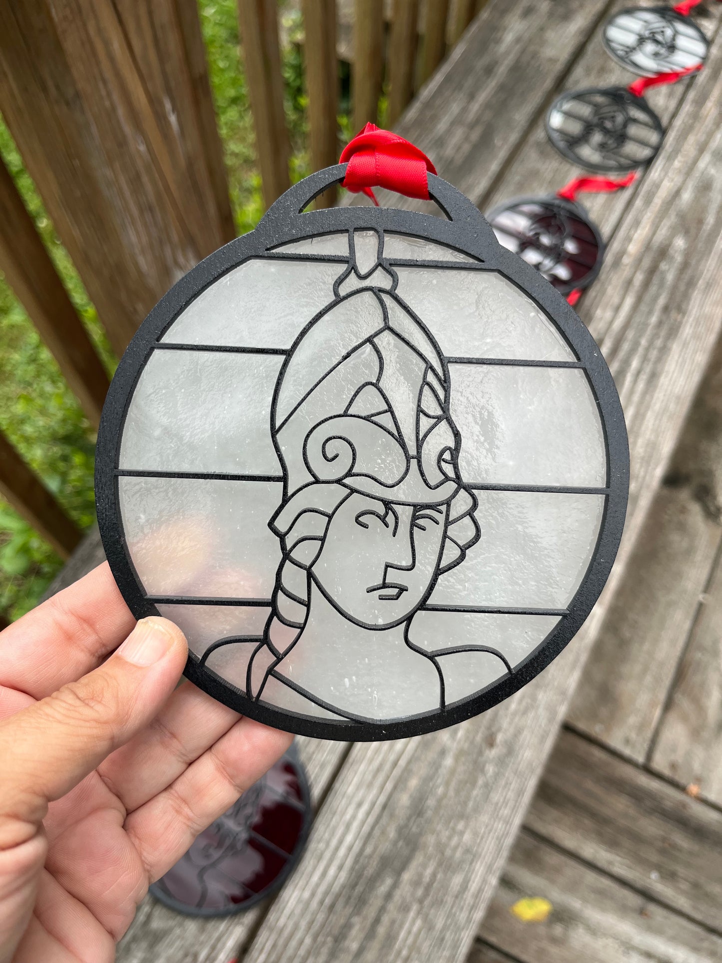Minerva Wood on Glass Suncatcher