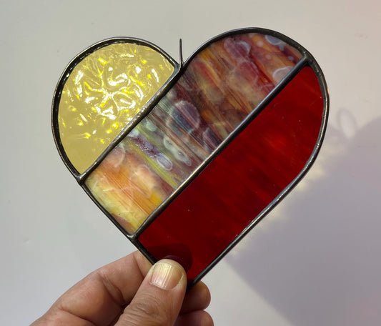 Stained glass Heart- 3 stripes