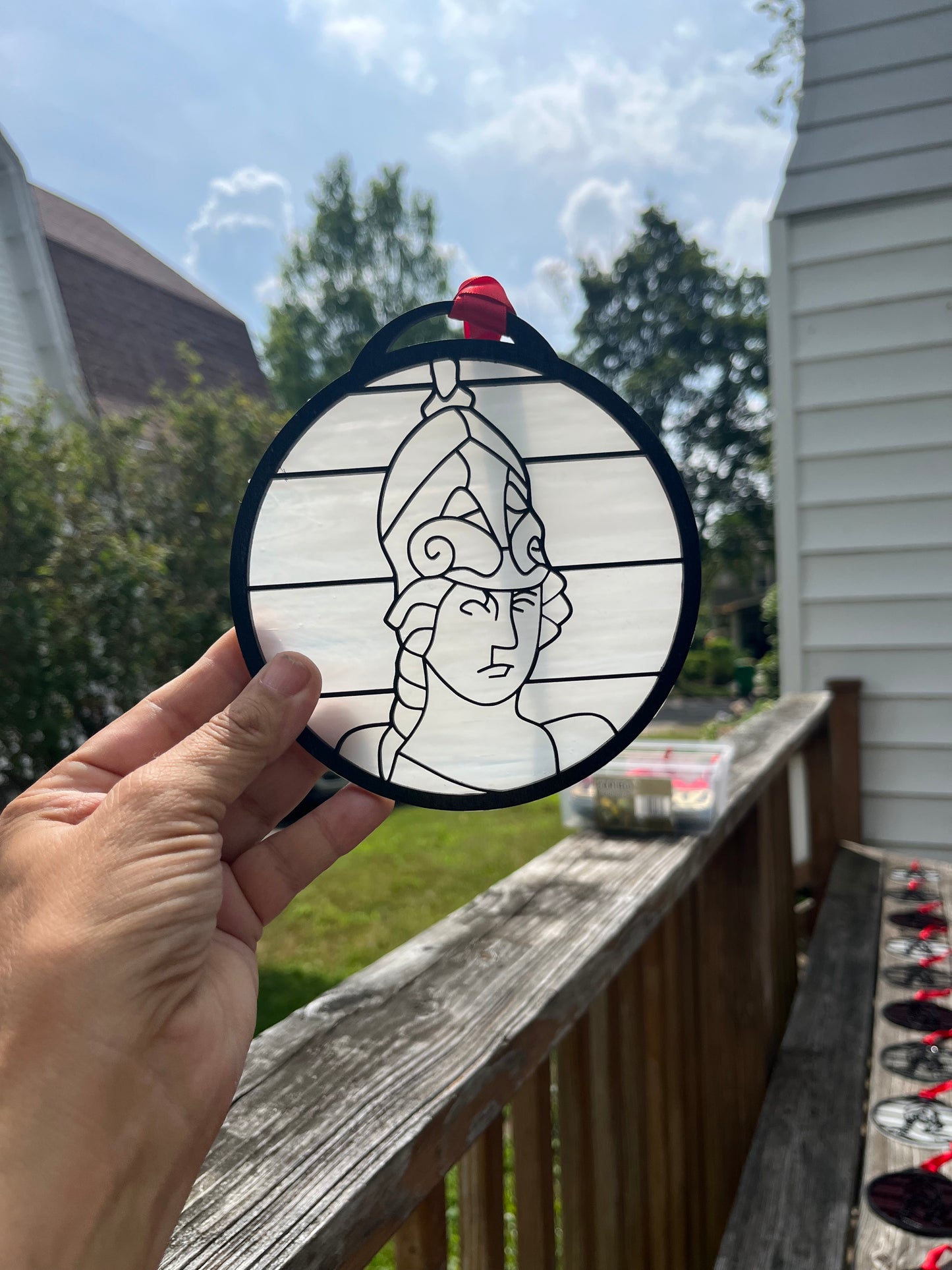 Minerva Wood on Glass Suncatcher