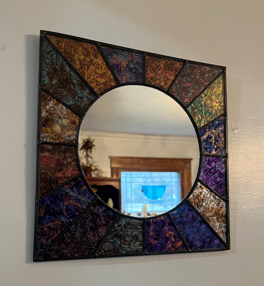 Stained Glass Mirror- Multi Square Van Gogh glass