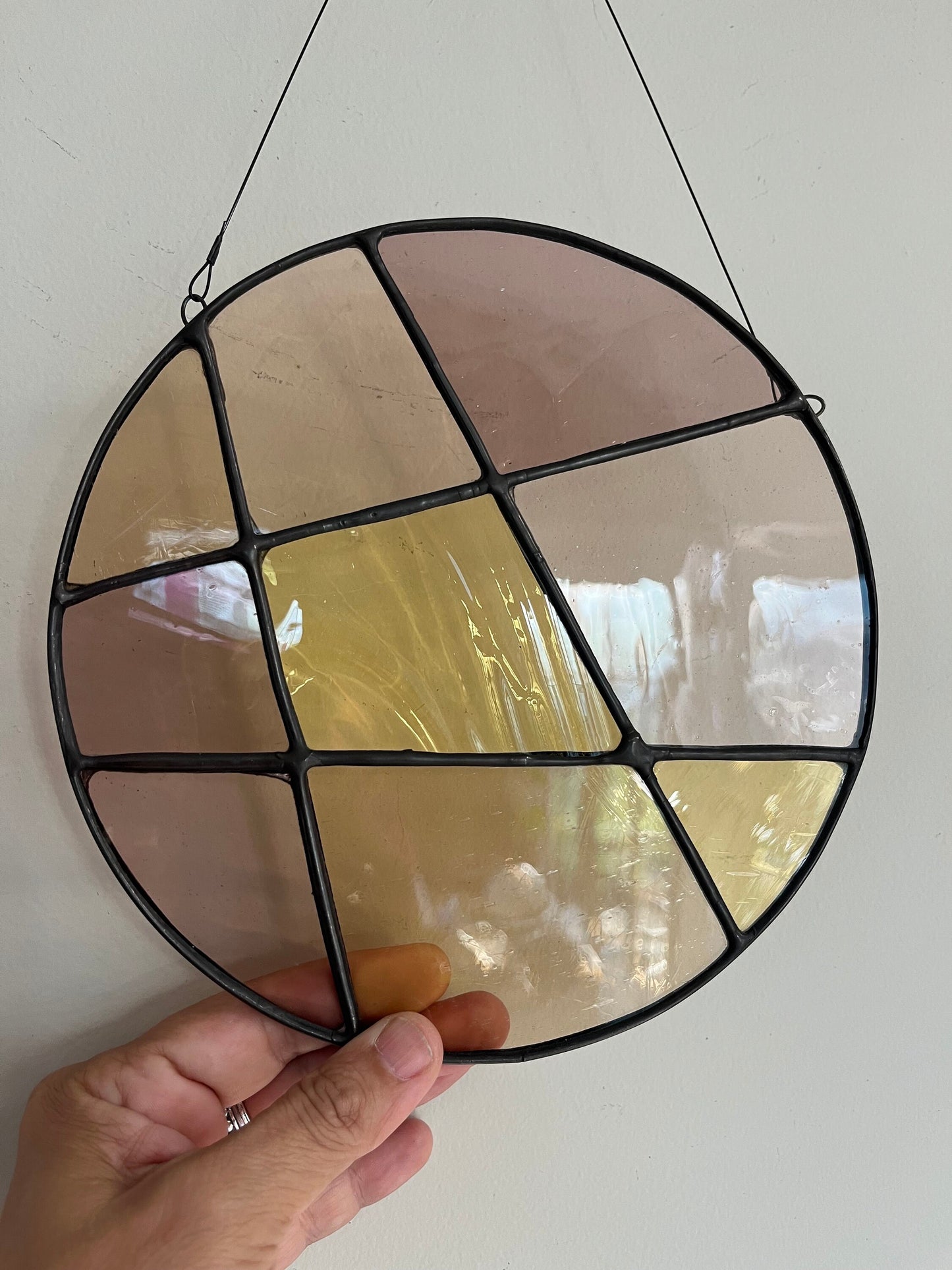 Stained glass Round Abstract Panel Suncatcher