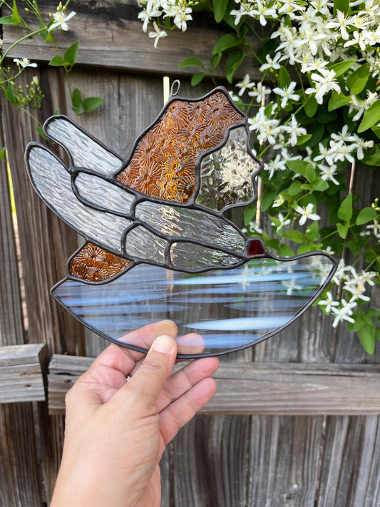 Large- Stained Glass Aurora Suncatcher - Wells College 2024