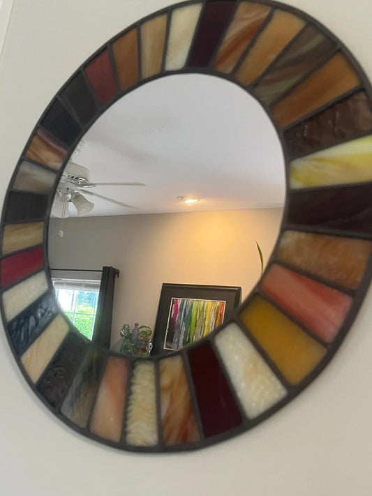 Stained Glass Mirror - Browns