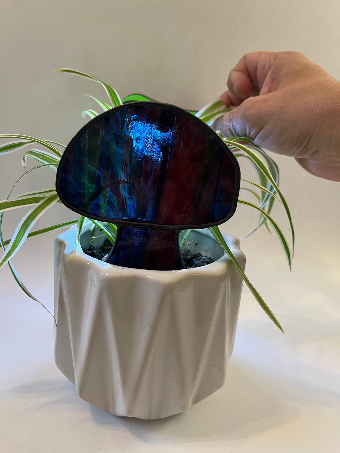 Mushroom Plant Stake - Stained Glass