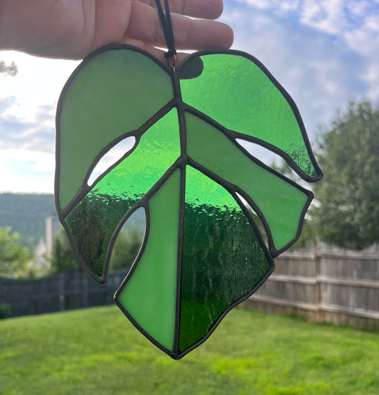 Custom - Stained Glass Monstera Leaf