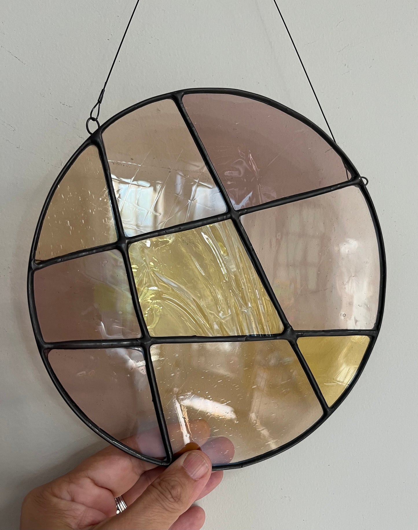 Stained glass Round Abstract Panel Suncatcher