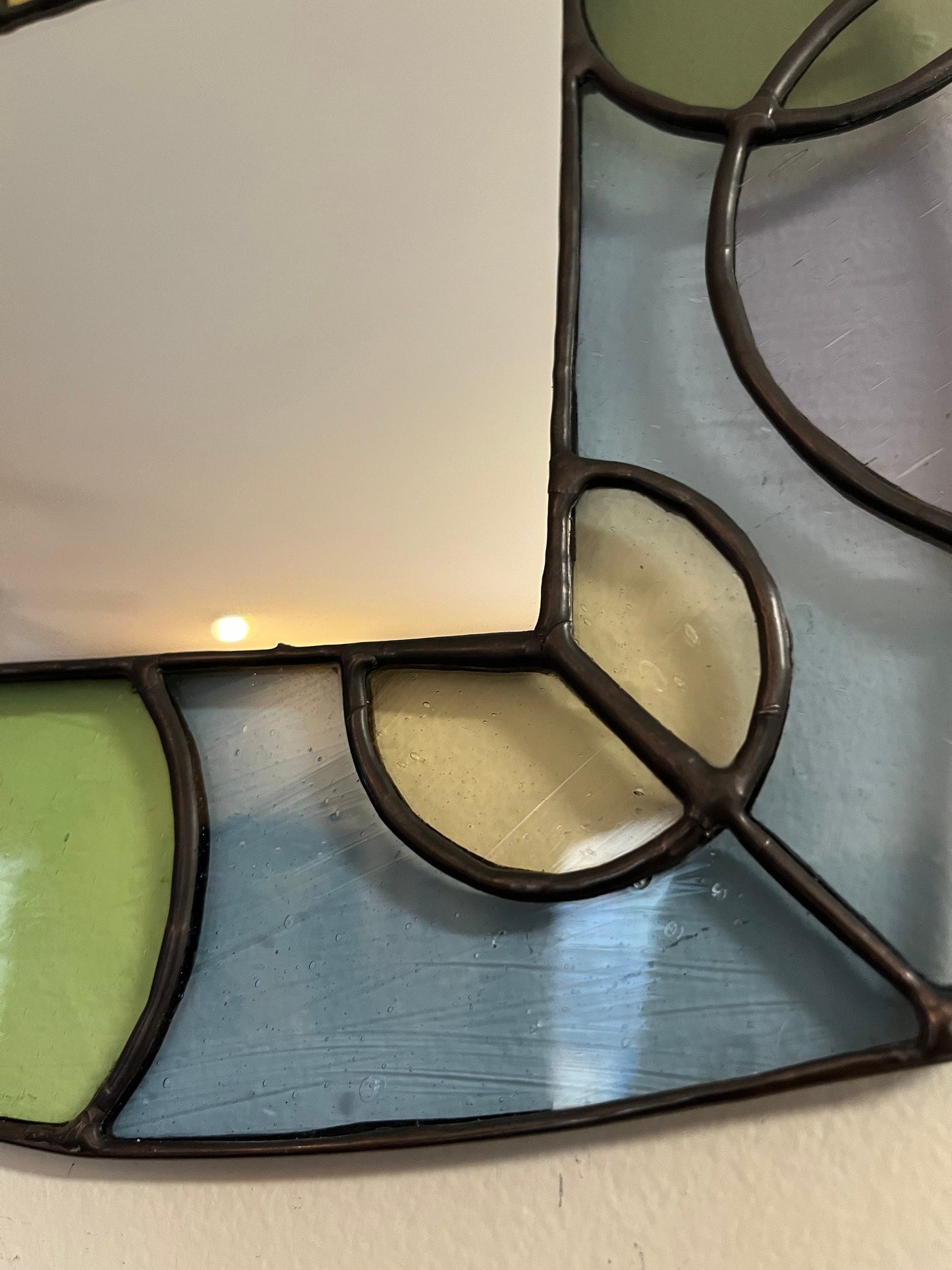 The Bubble Mirror- Stained glass mirror- pastel shades