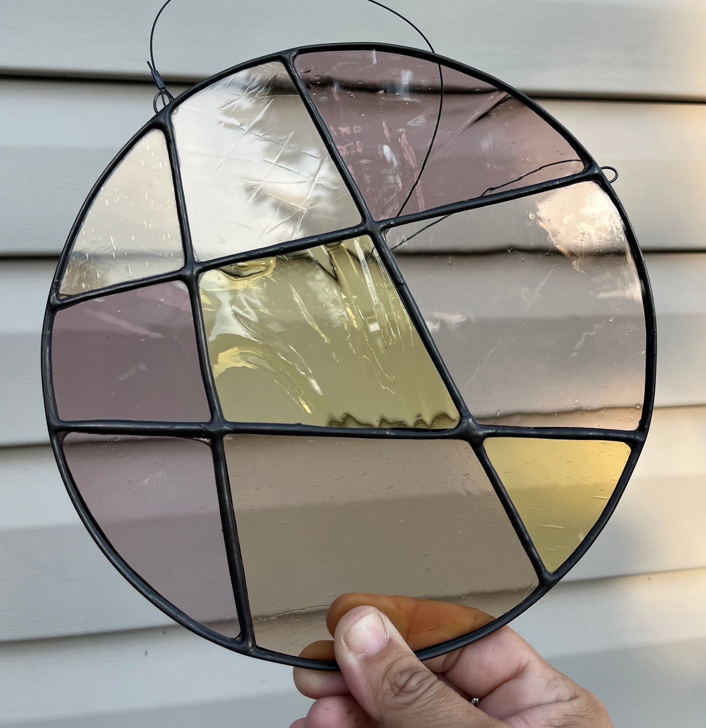 Stained glass Round Abstract Panel Suncatcher