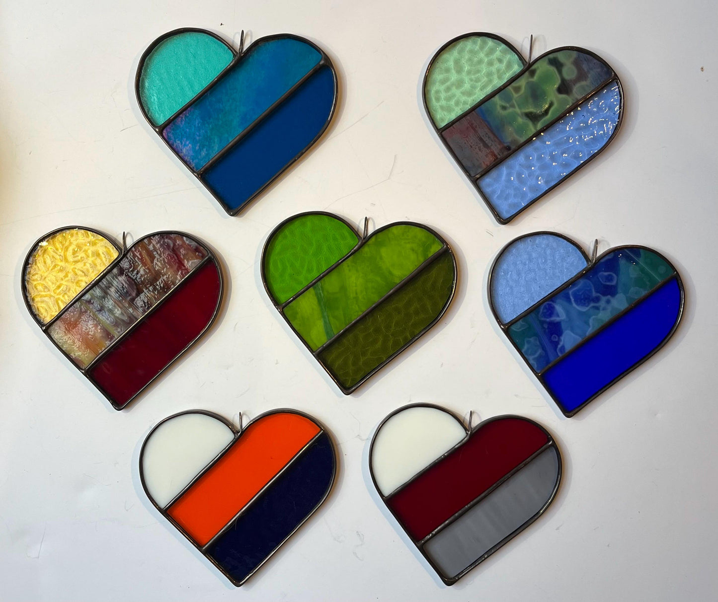 Stained glass Heart- 3 stripes