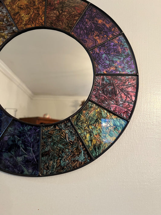 Stained Glass Mirror- Multi Round Van Gogh glass
