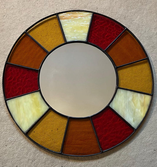Stained Glass Mirror- Patchwork Warm Autumn