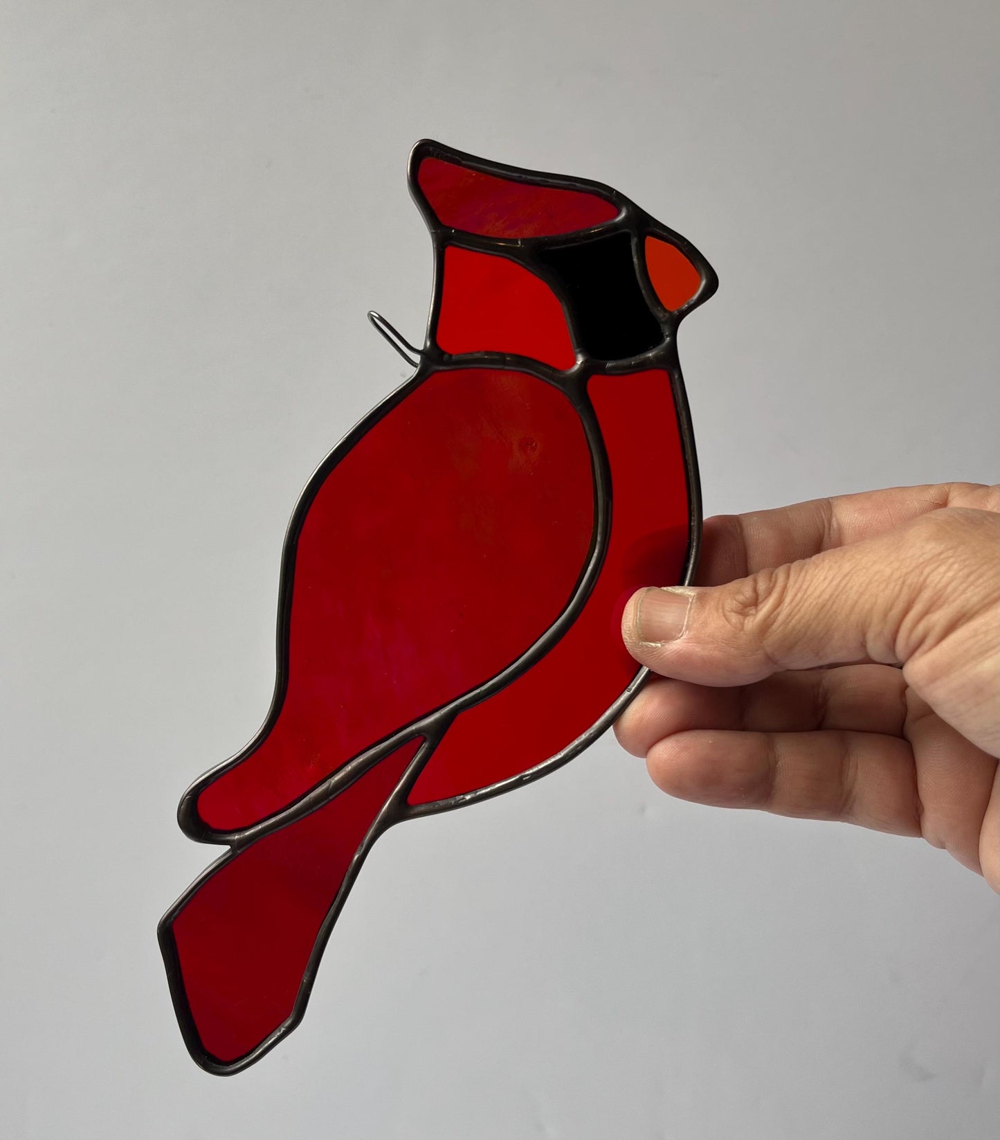 Stained Glass Cardinal - Suncatcher - Ready to ship!