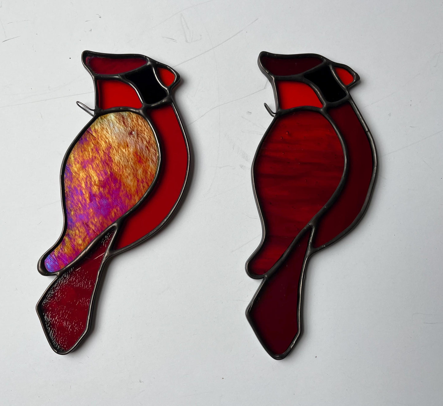 Stained Glass Cardinal - Suncatcher - Ready to ship!