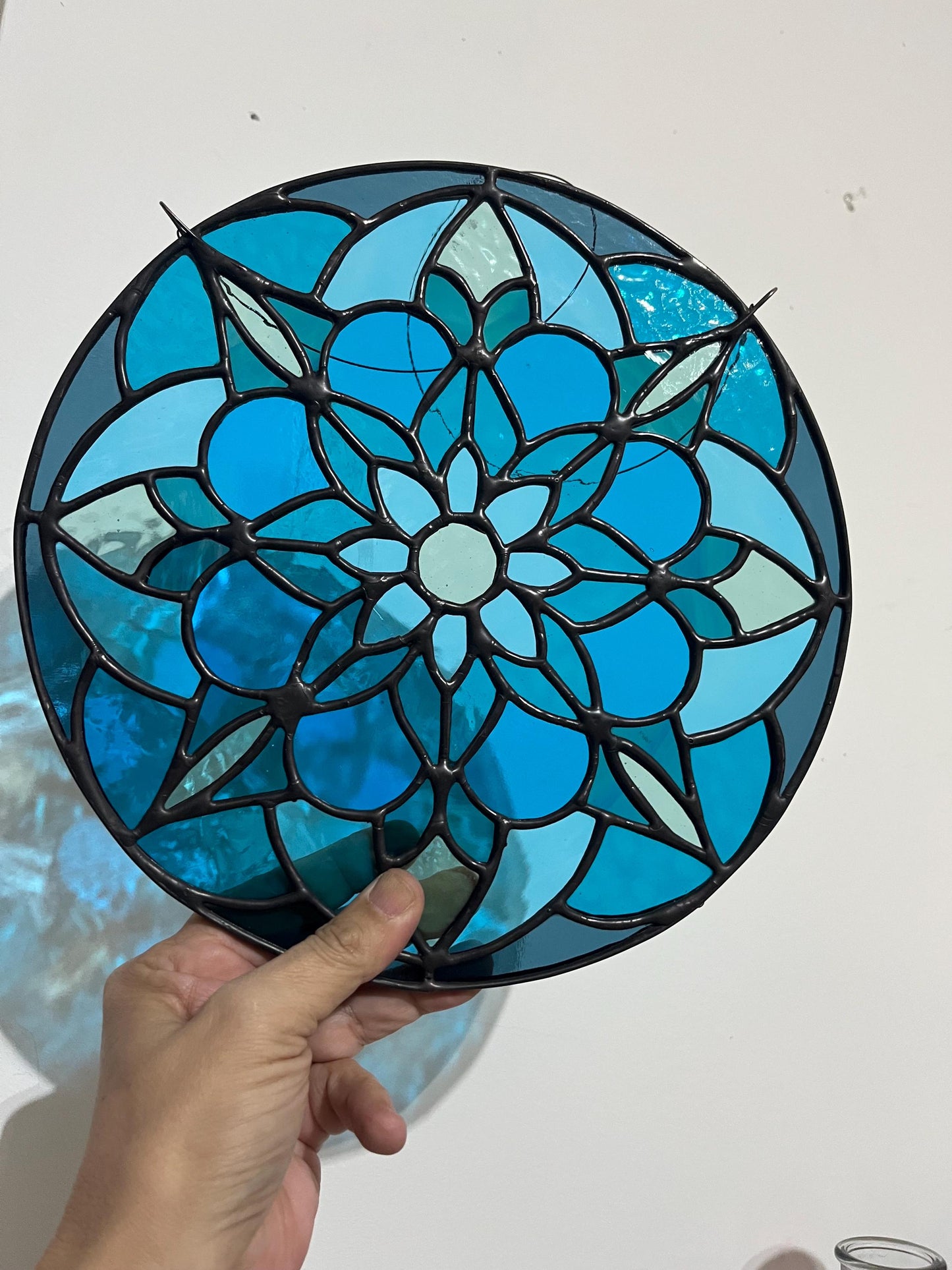 Stained Glass Round Mandala- All the blues