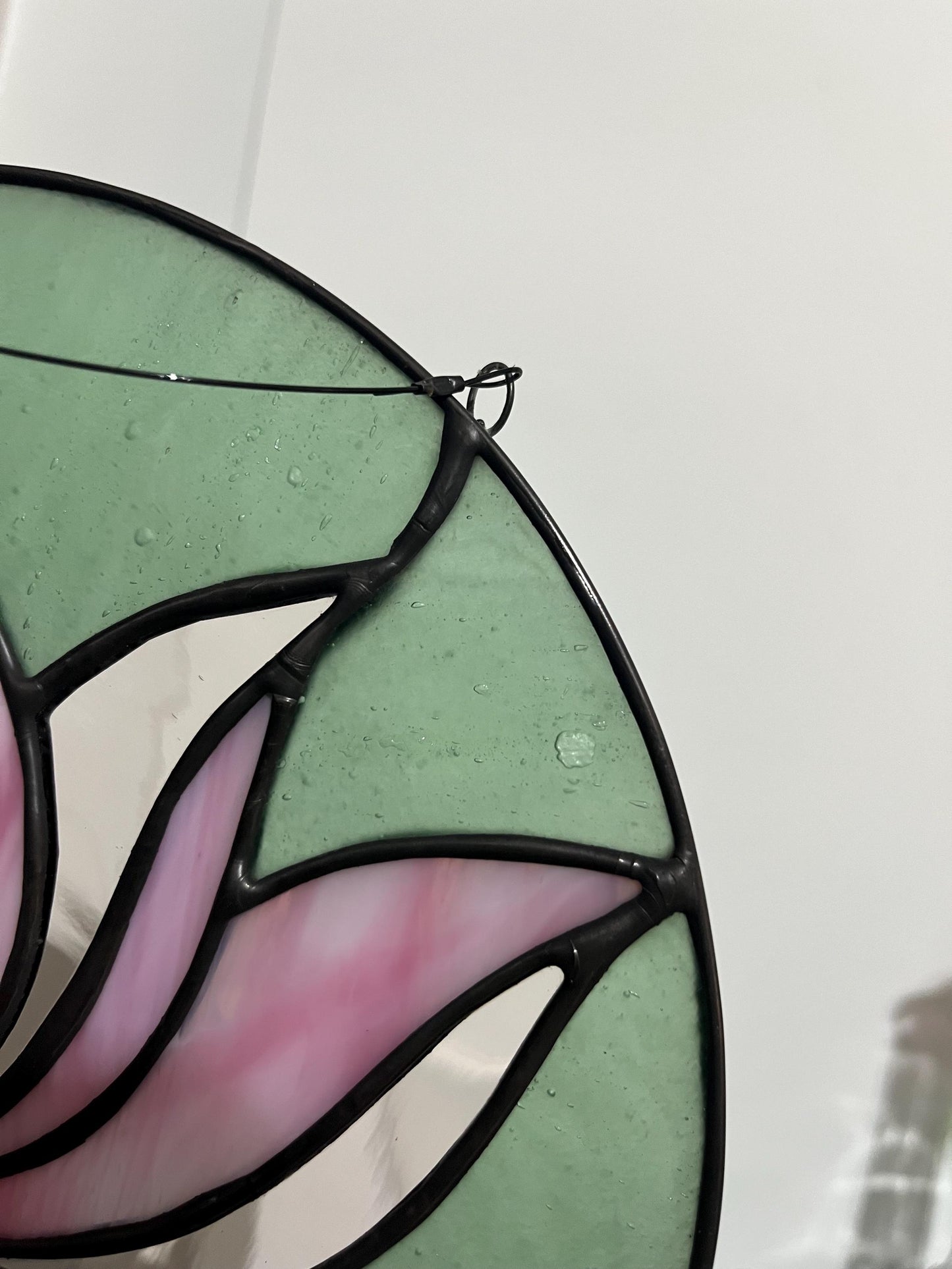 Stained Glass Round Lotus Blossom