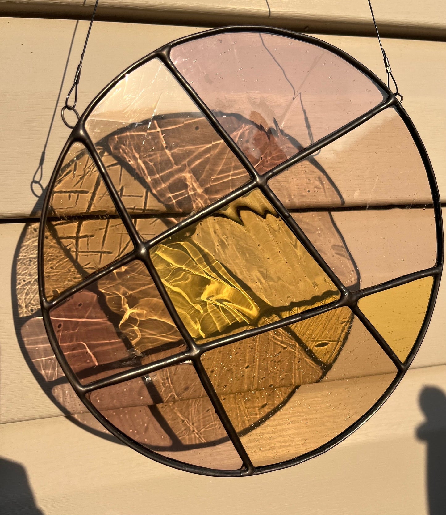 Stained glass Round Abstract Panel Suncatcher
