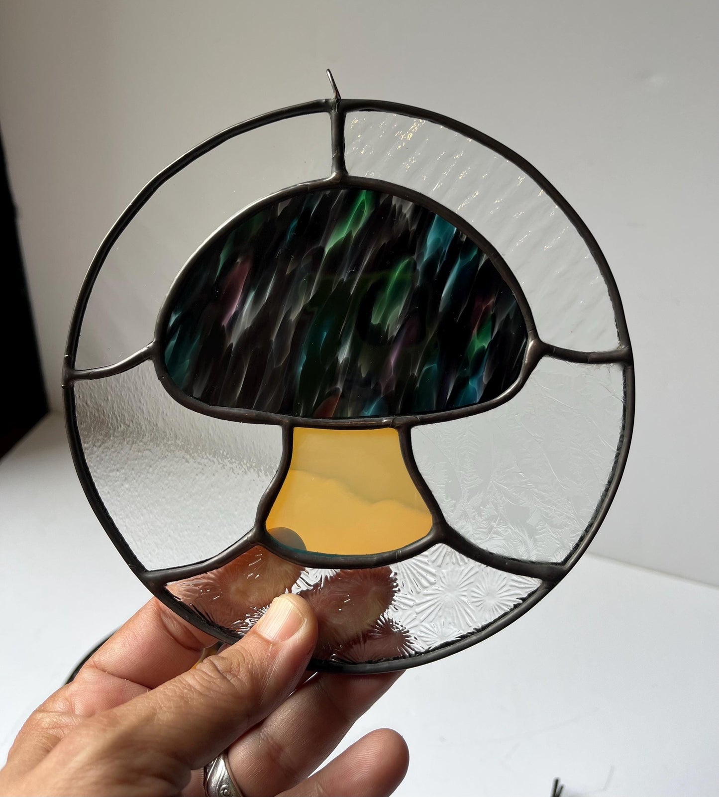 Stained glass Fremont Fungi Rounds- Mushrooms