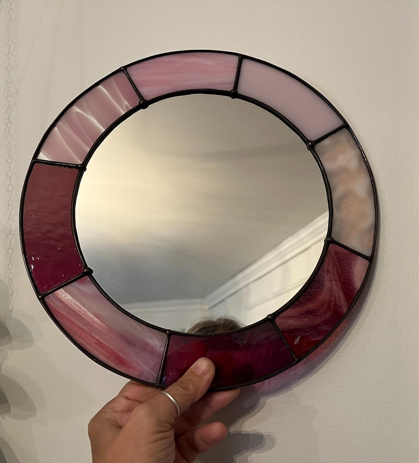 Stained Glass Mirror- Patchwork Multi Pinks