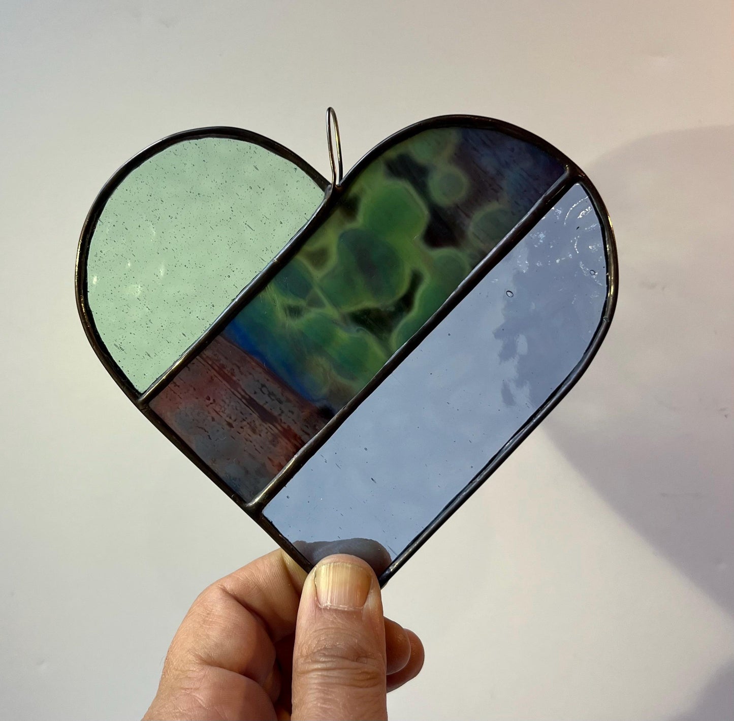 Stained glass Heart- 3 stripes