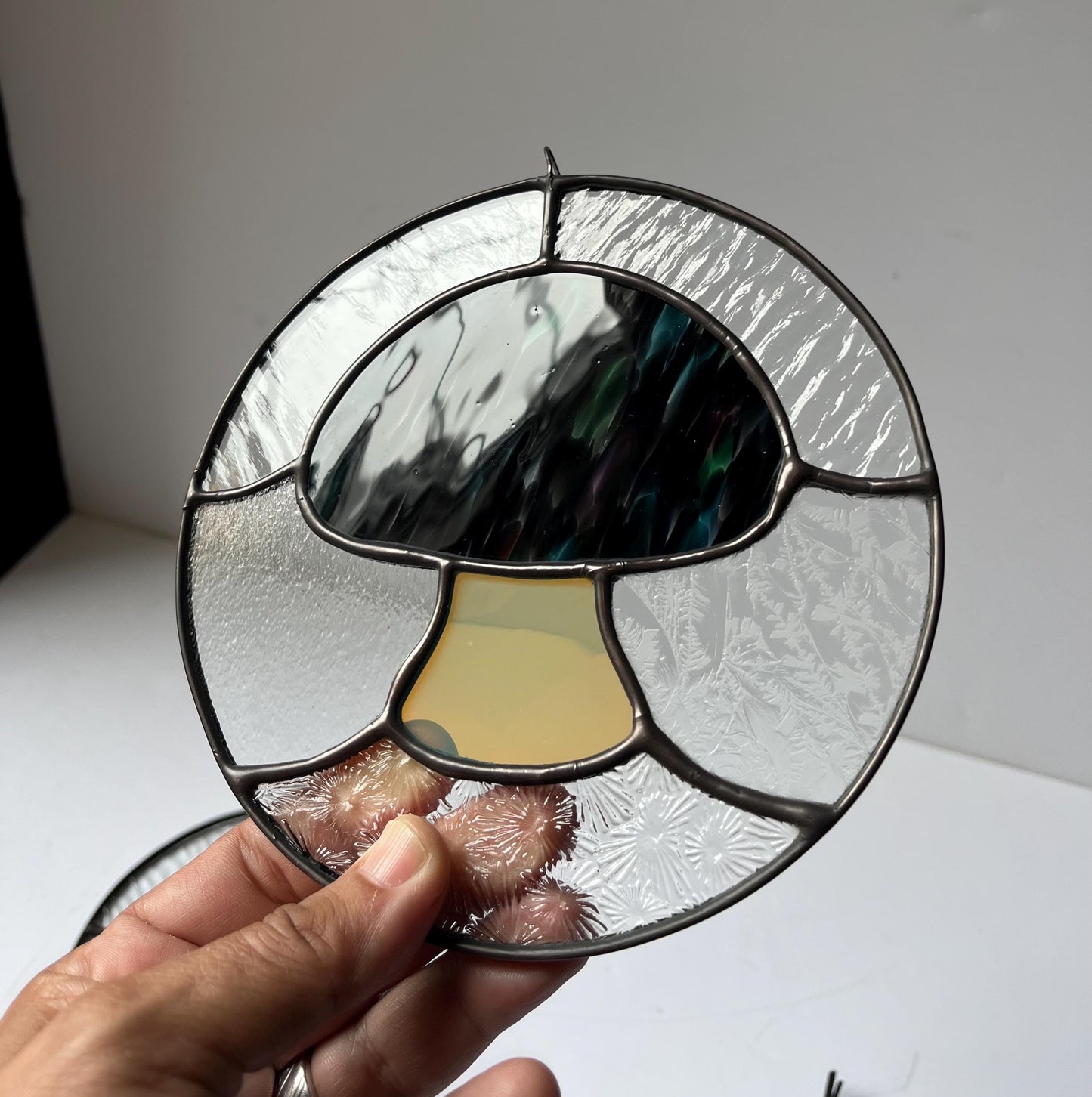 Stained glass Fremont Fungi Rounds- Mushrooms