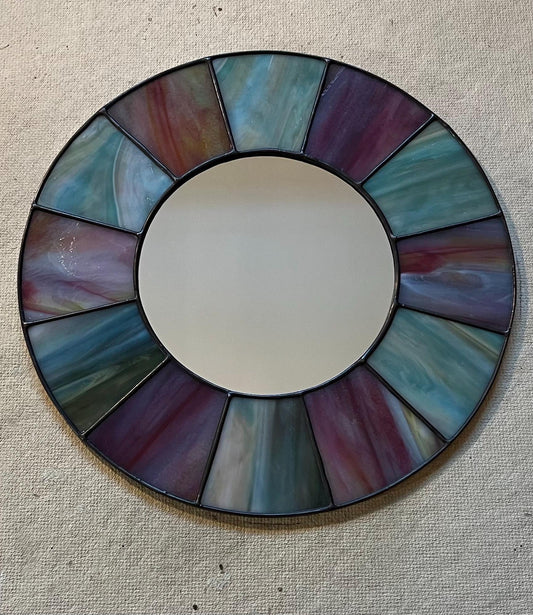 Stained Glass Mirror- Patchwork Reclaimed Church Window glass