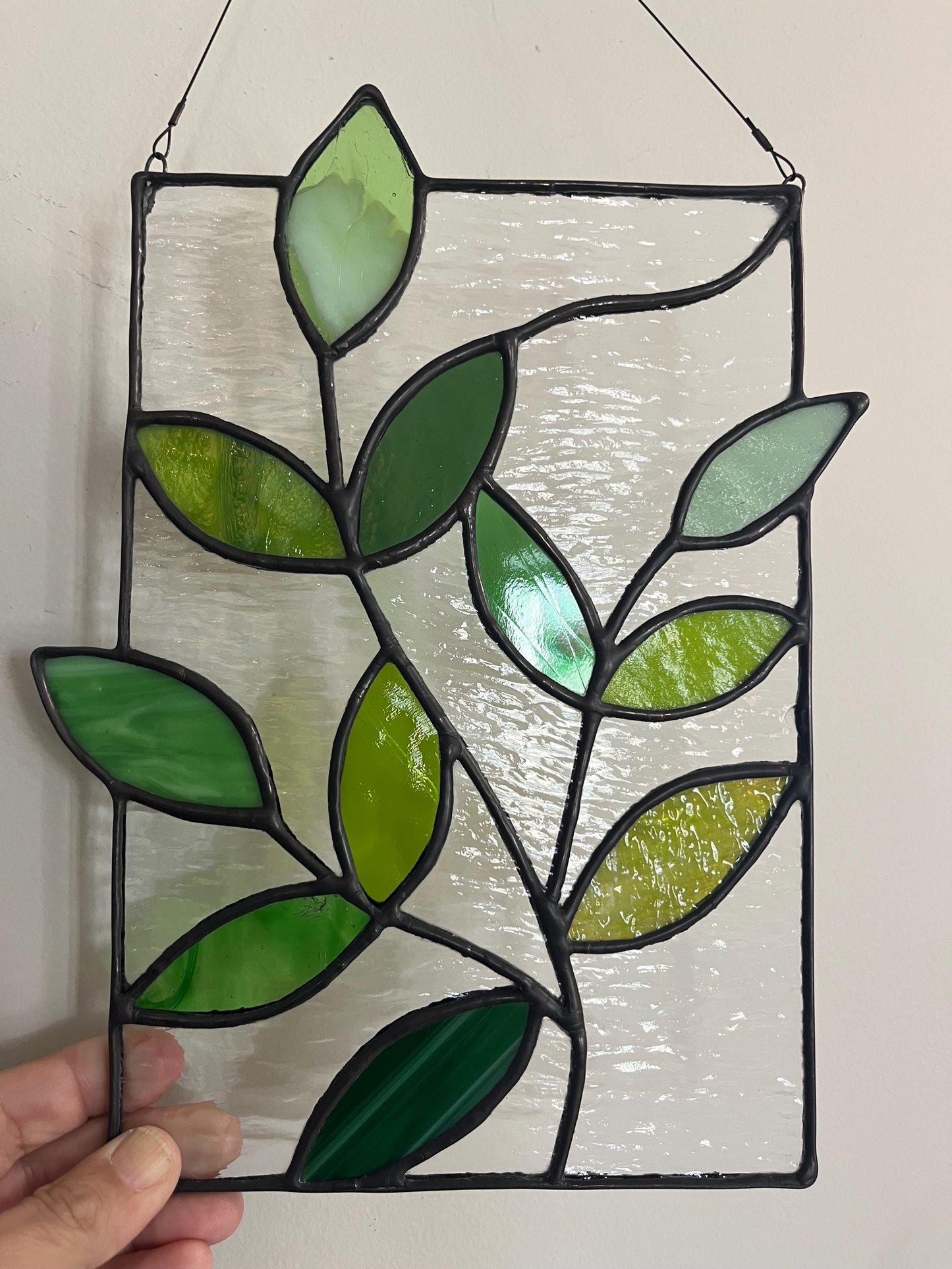 Stained Glass Leaf Panel