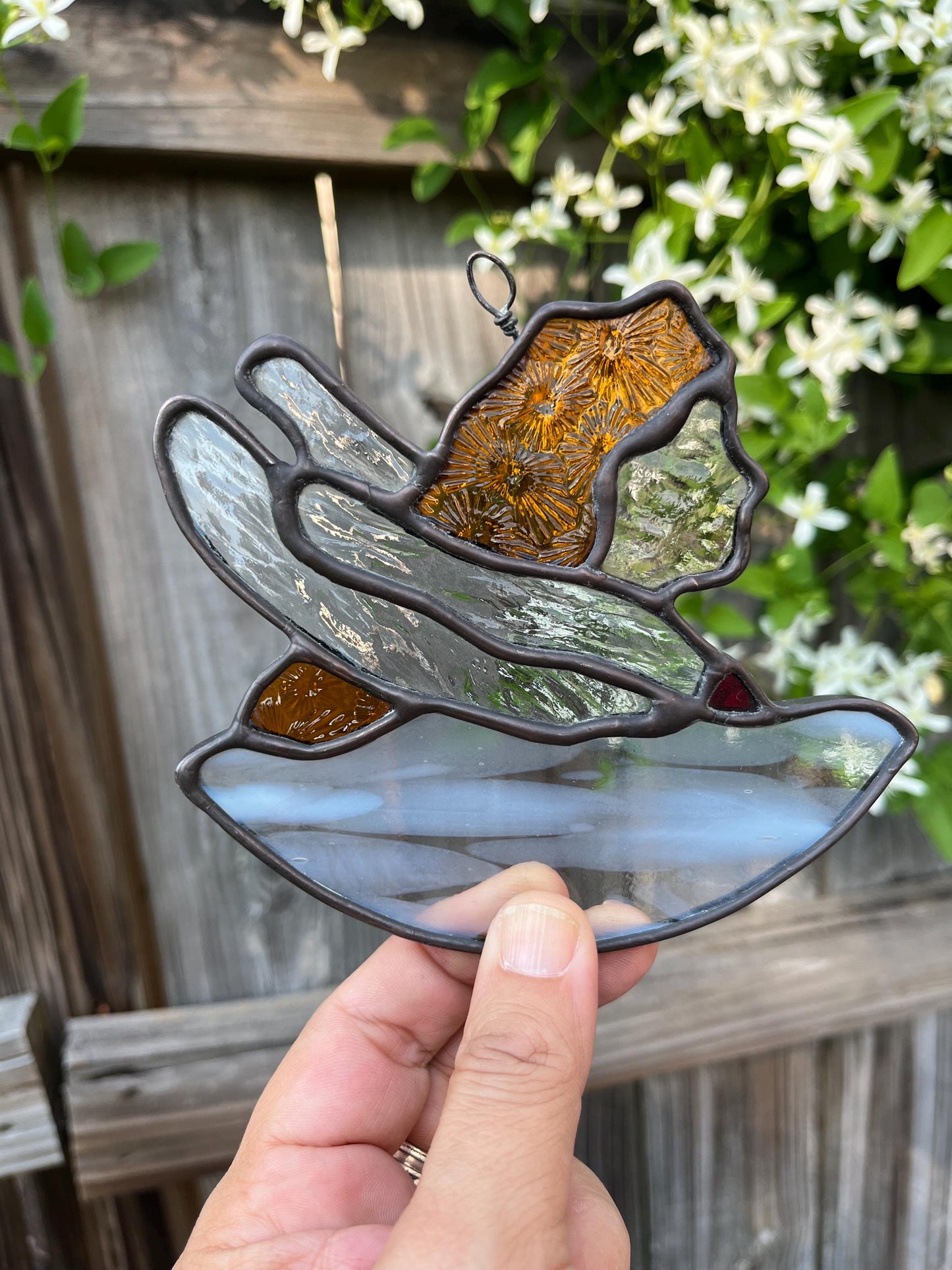 Stained Glass Aurora Suncatcher: Wells College Memento