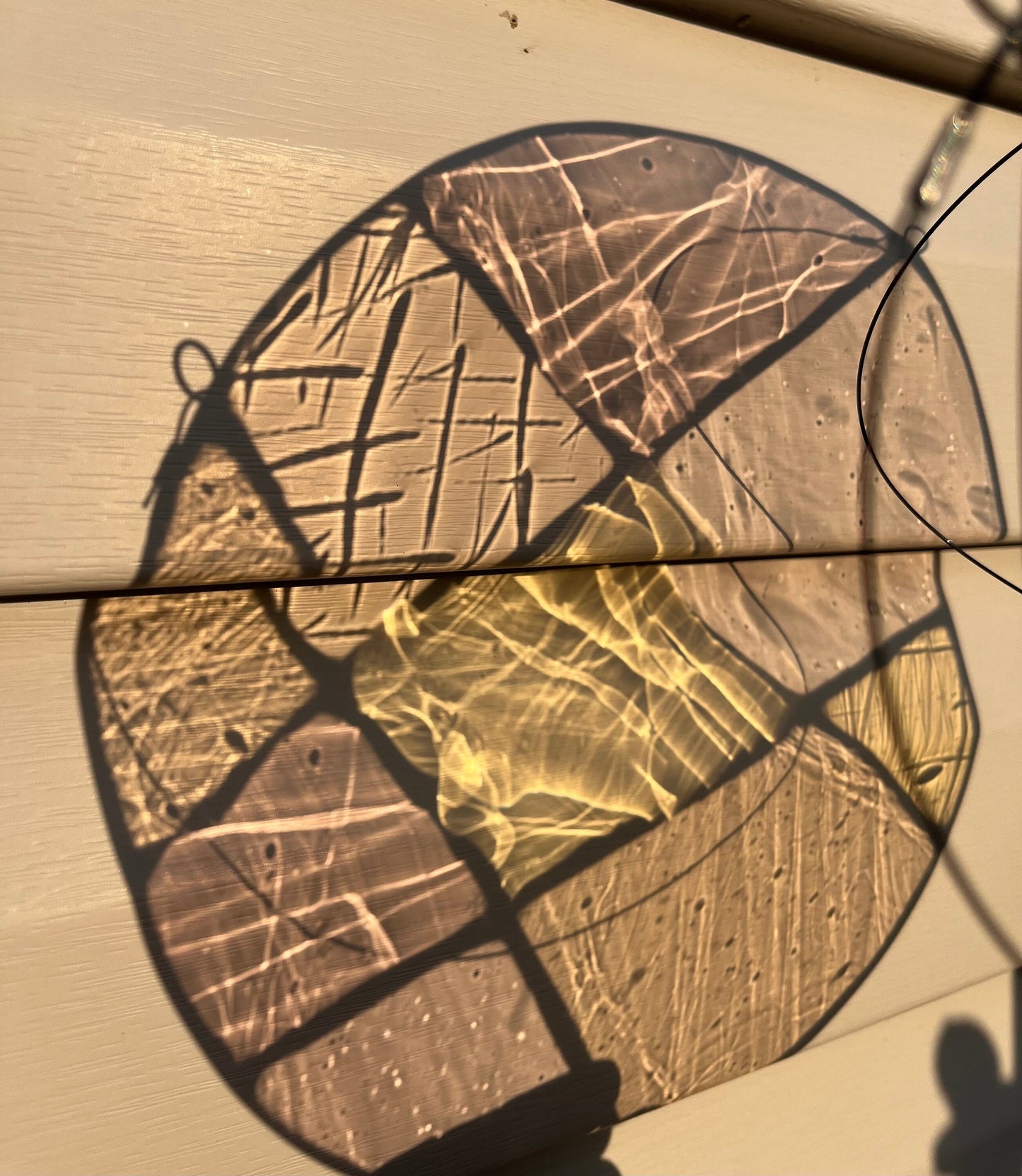 Stained glass Round Abstract Panel Suncatcher
