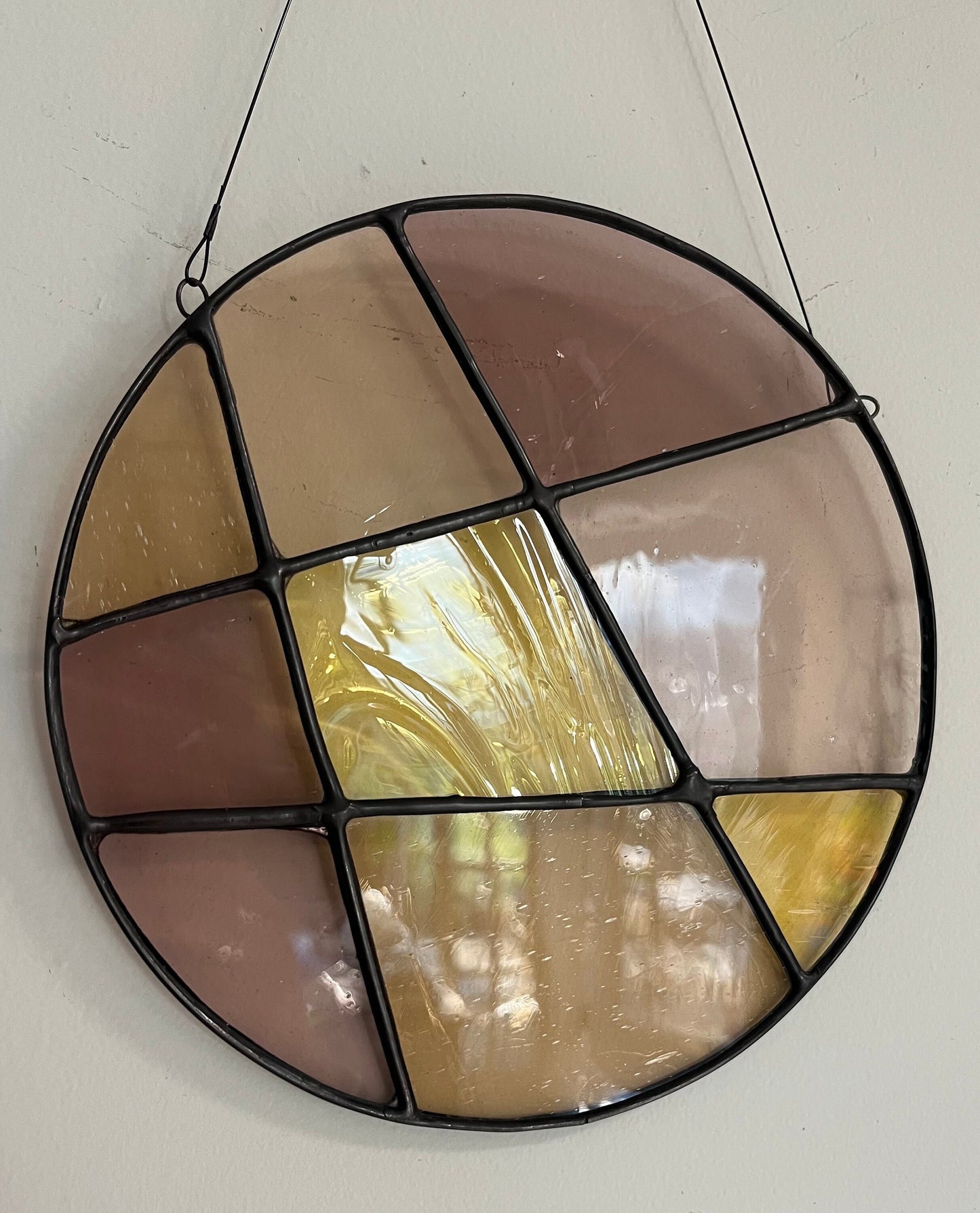 Stained glass Round Abstract Panel Suncatcher