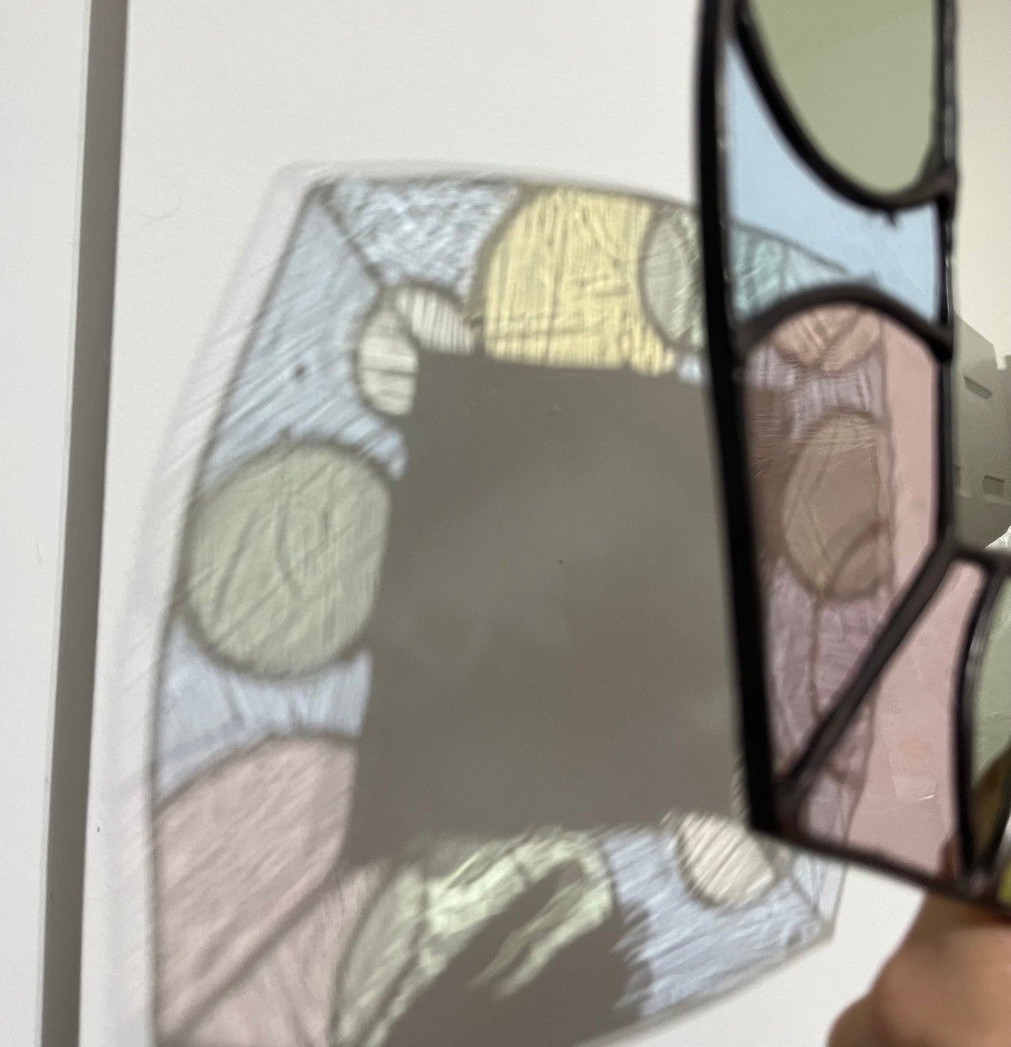 The Bubble Mirror- Stained glass mirror- pastel shades
