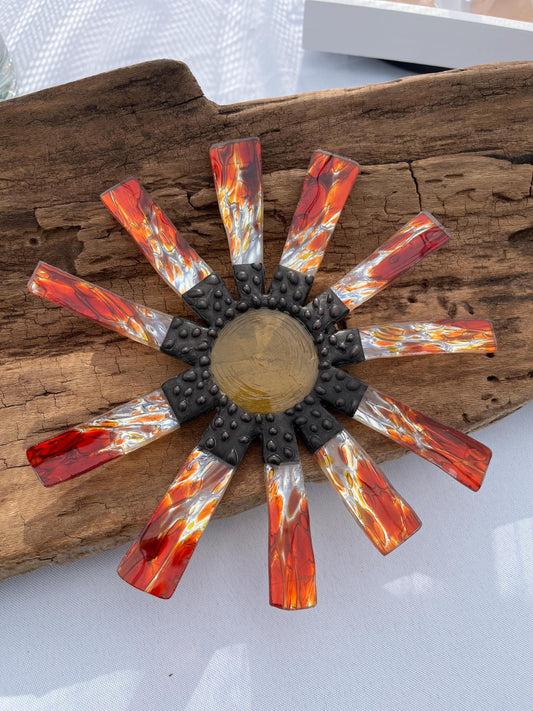 Stained Glass Wallflower- Fire