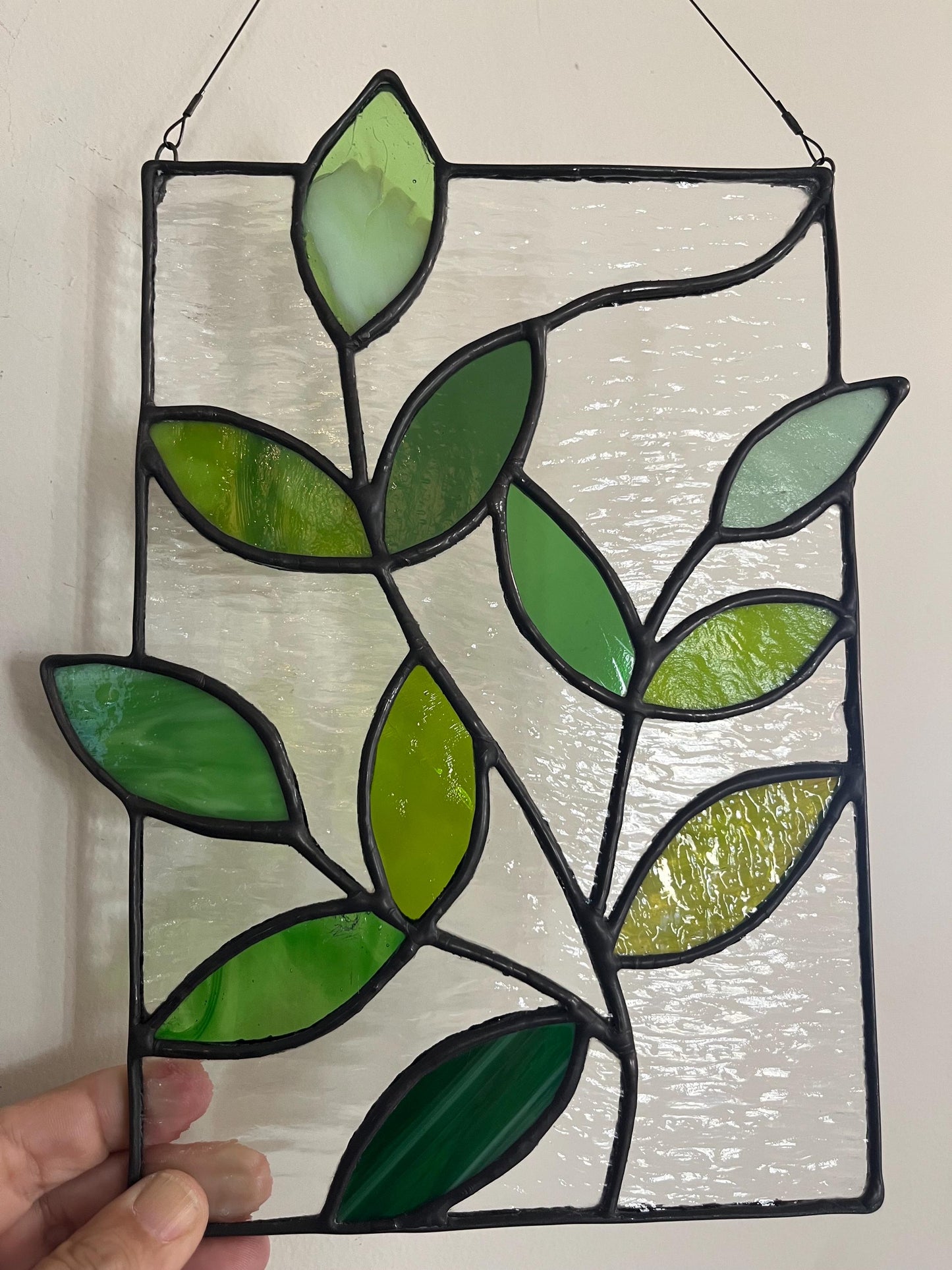 Stained Glass Leaf Panel