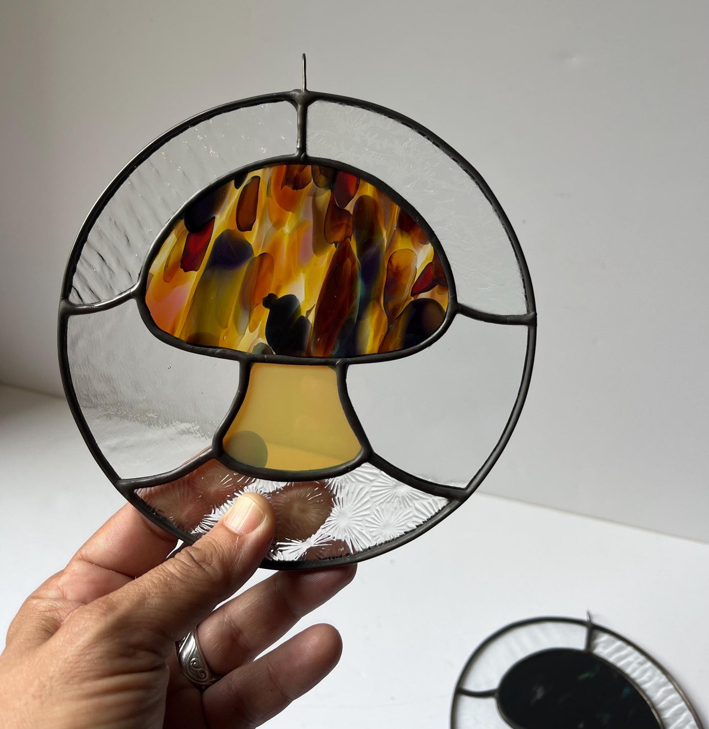 Stained glass Fremont Fungi Rounds- Mushrooms