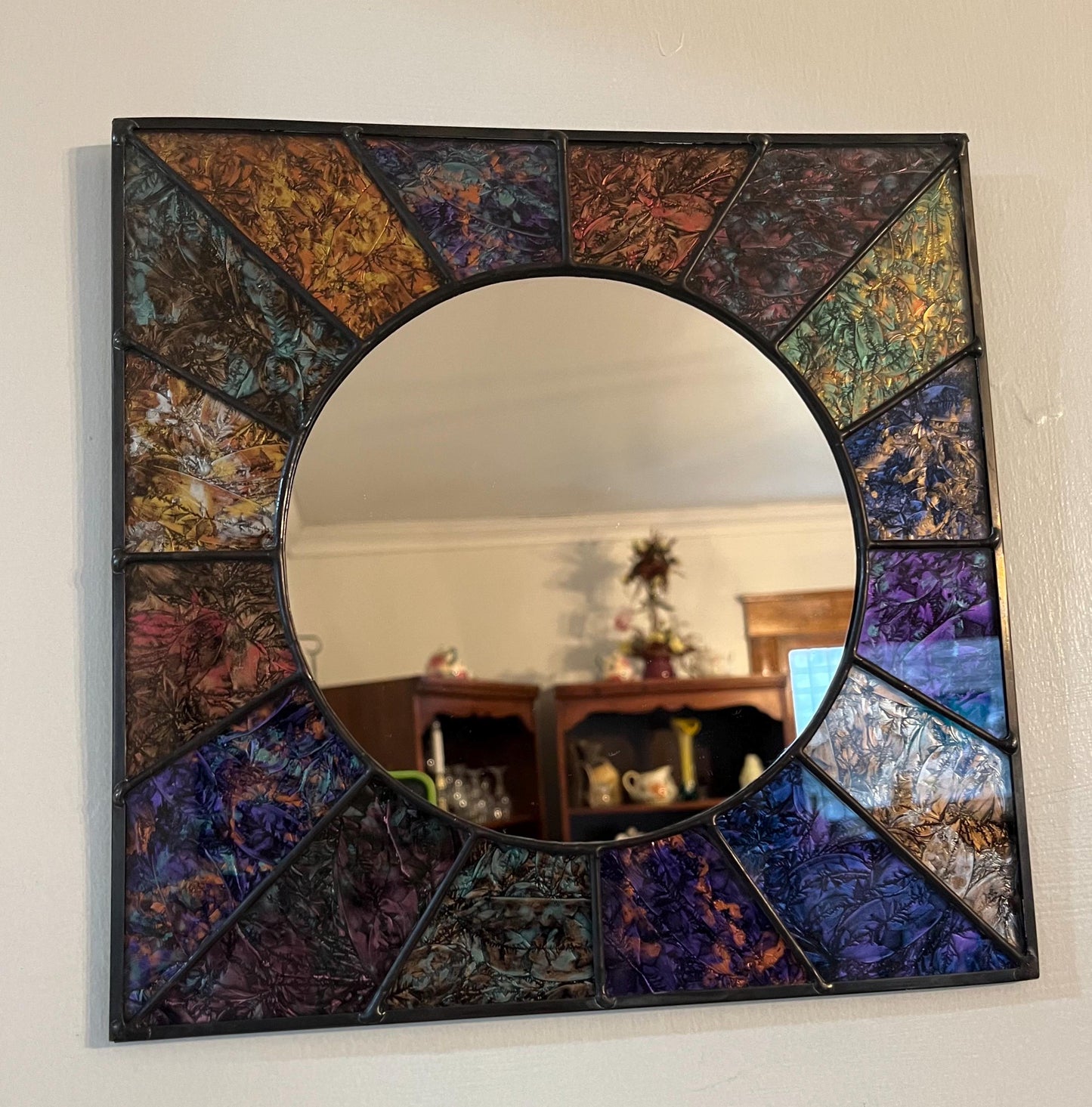 Stained Glass Mirror- Multi Square Van Gogh glass