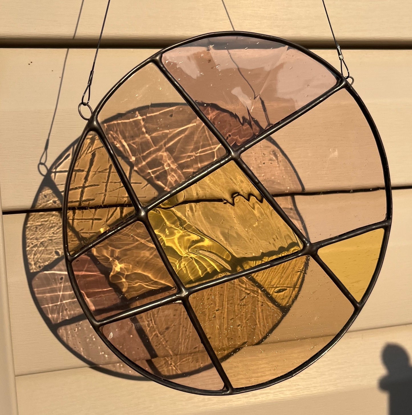 Stained glass Round Abstract Panel Suncatcher
