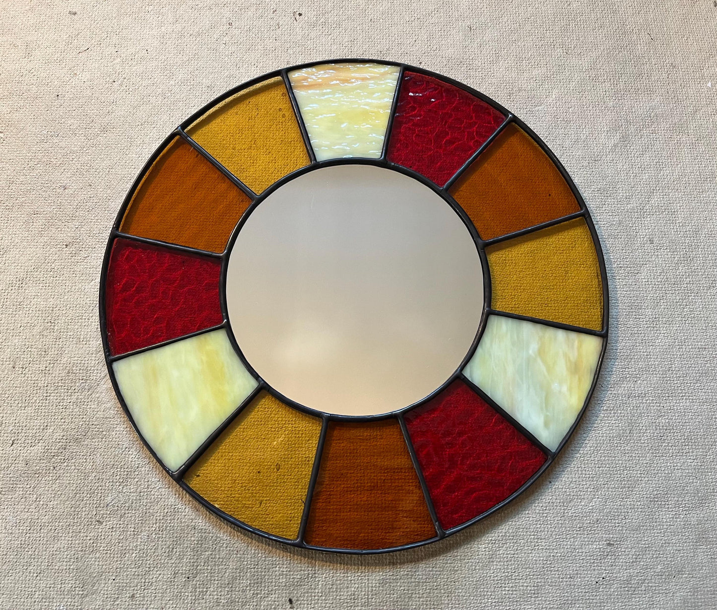 Stained Glass Mirror- Patchwork Warm Autumn