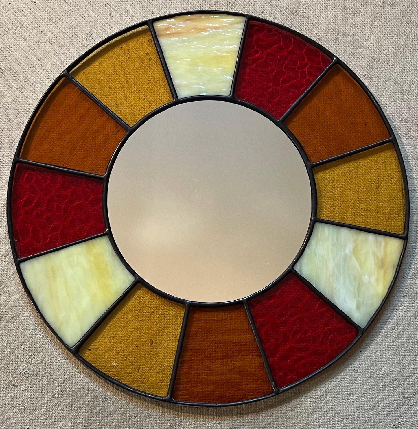 Stained Glass Mirror- Patchwork Warm Autumn