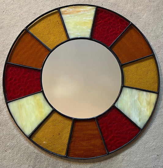 Stained Glass Mirror- Patchwork Warm Autumn