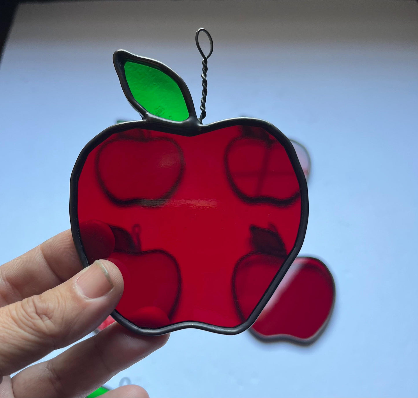 Stained Glass Apple Suncatcher