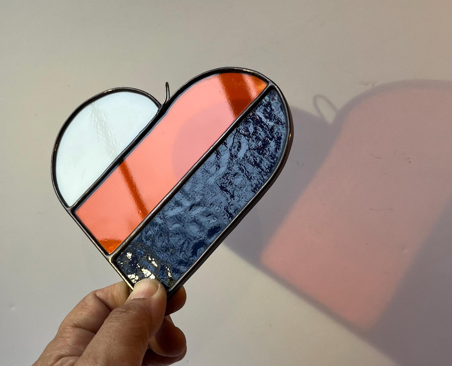 Stained glass Heart- 3 stripes