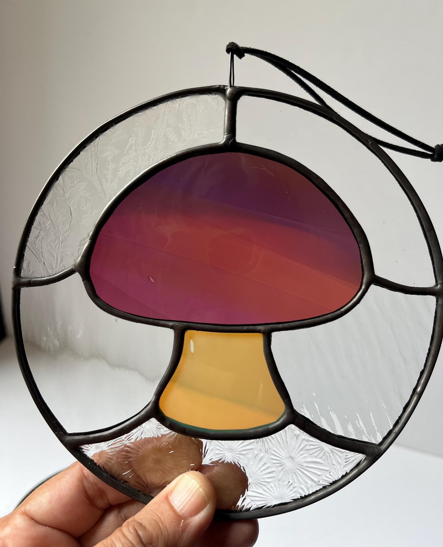 Stained glass Fremont Fungi Rounds- Mushrooms