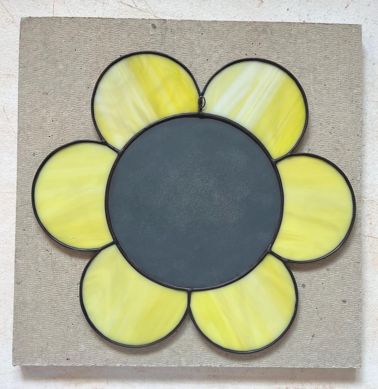 Stained Glass Mirror- Gazing Daisy- Yellow
