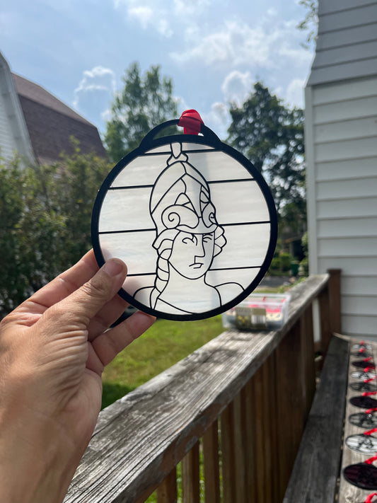Minerva Wood on Glass Suncatcher